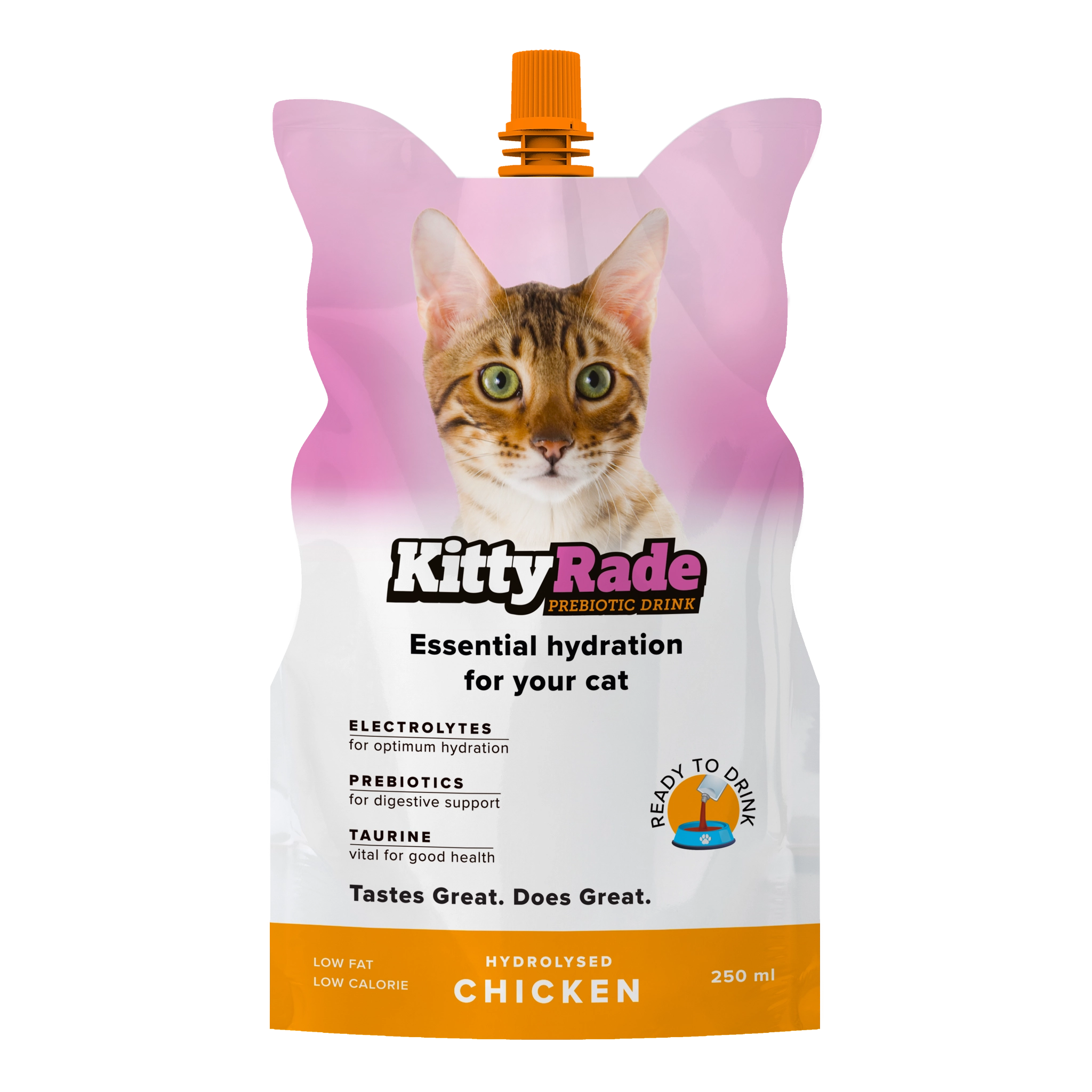 KittyRade 250ml Isotonic Drink & Free KittyRade Meat Snacks Chicken