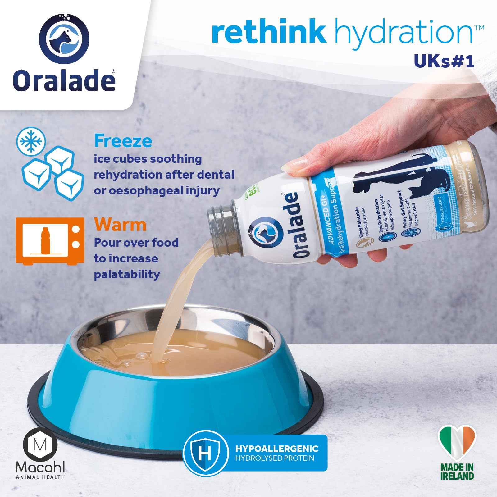Oralade Gi Support Rehydration Fluid 500ml (1x Single Bottle)