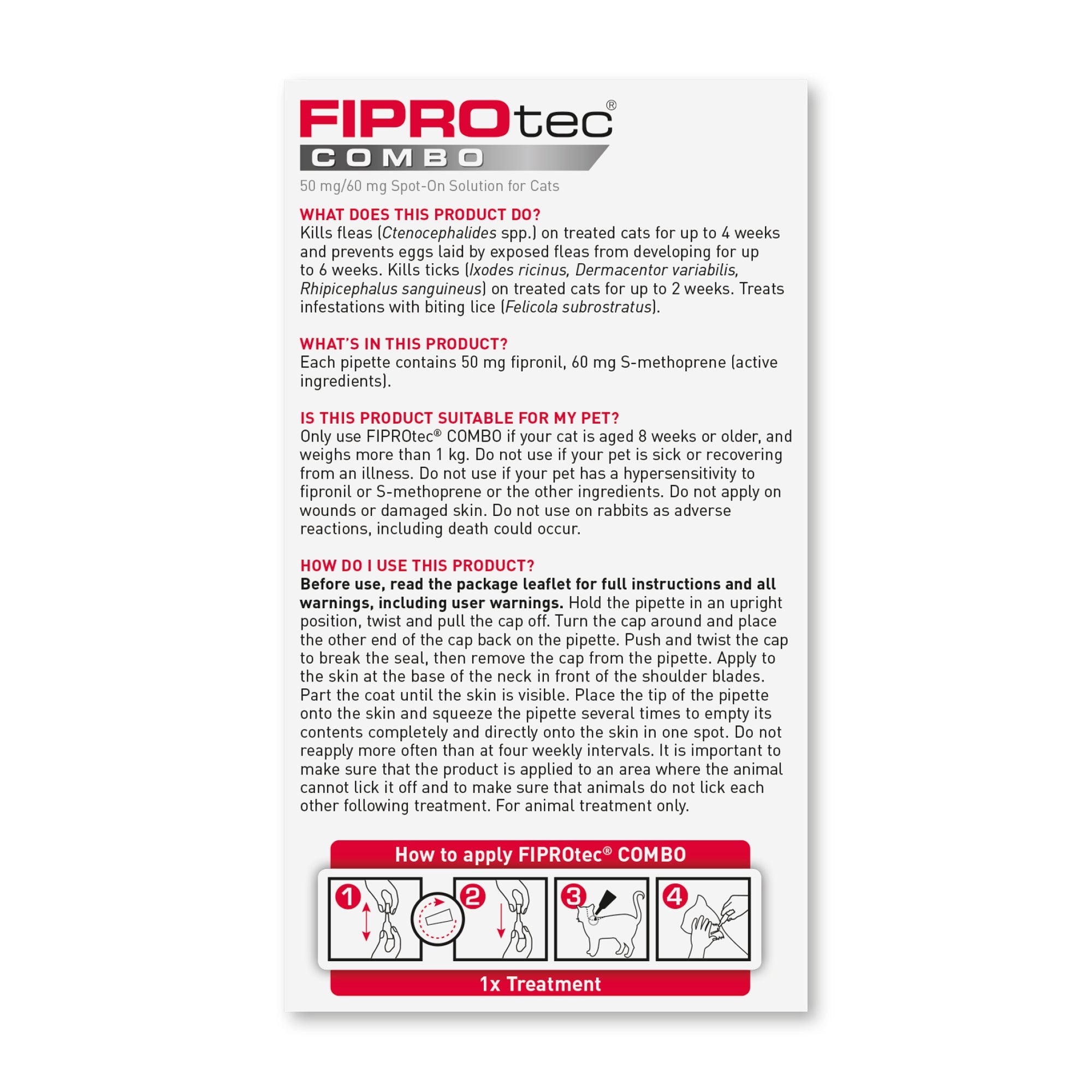 Beaphar FIPROtec® COMBO for Cats 1 Pipette