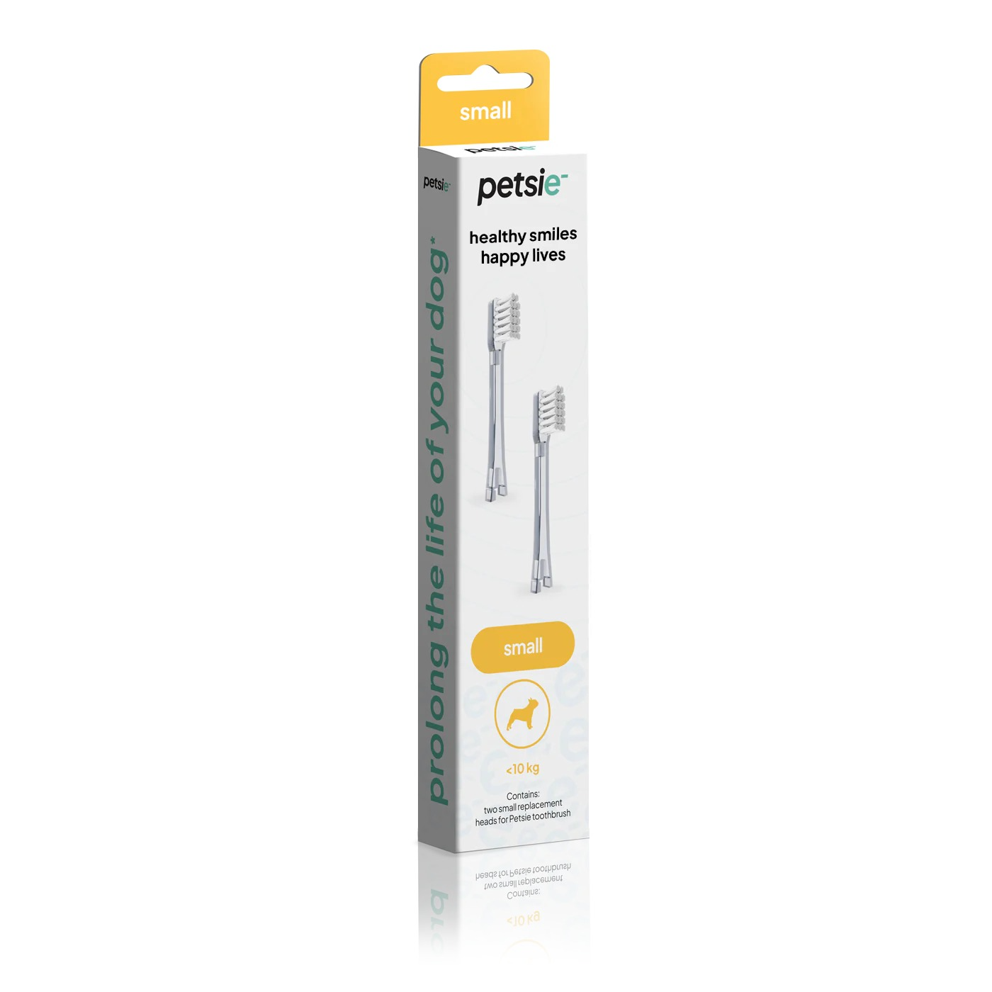 Petsie Toothbrush Two Replacement Heads Small, Medium & Large Dogs