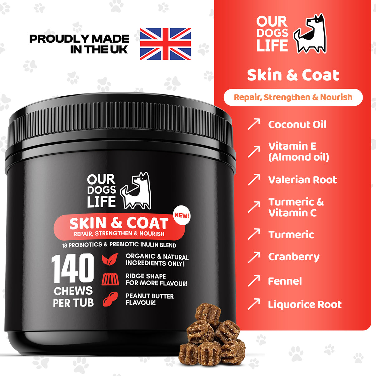 Our Dogs Life Skin & Coat 140 Chews