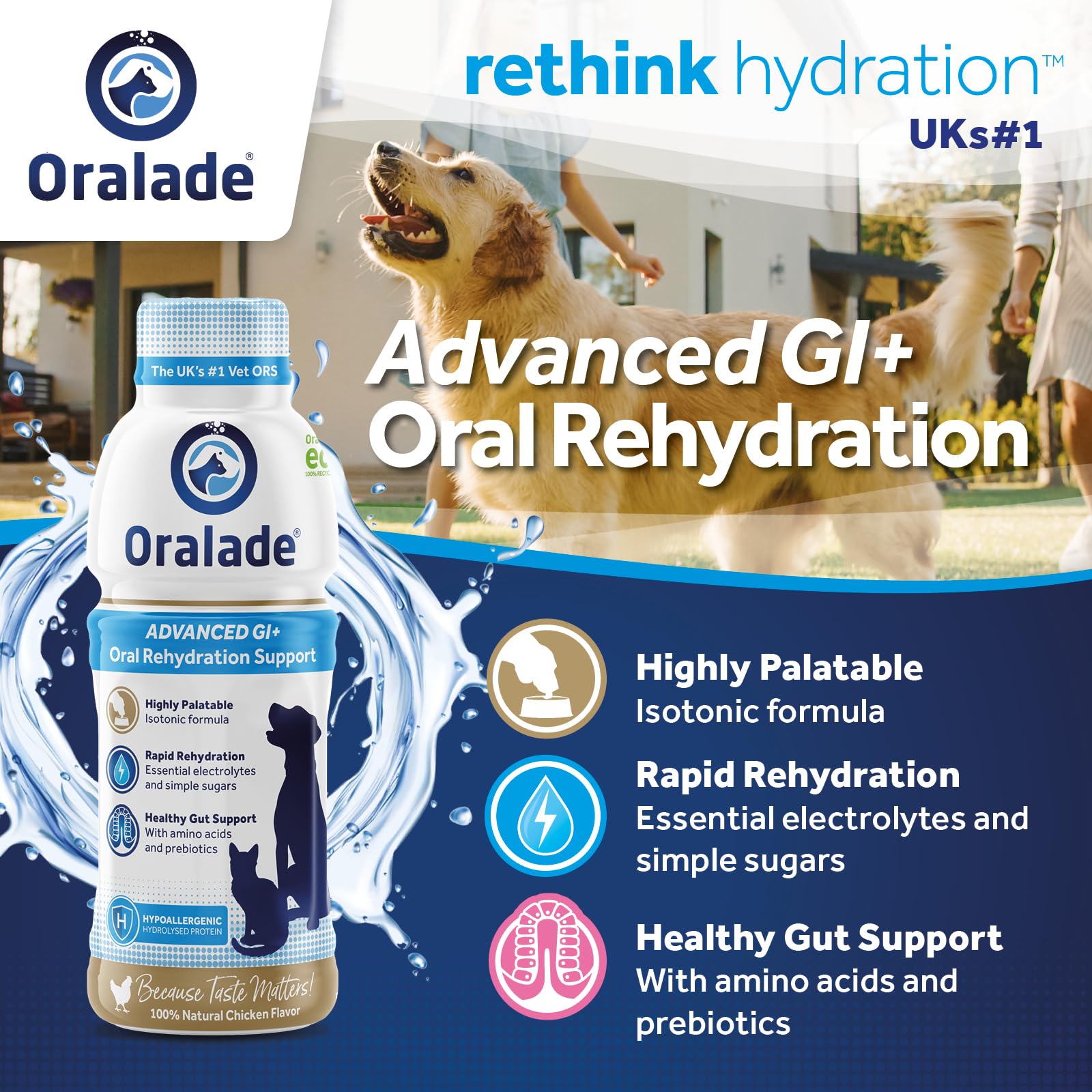 Oralade Gi Support Rehydration Fluid 500ml (1x Single Bottle)