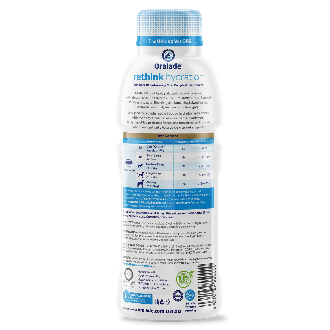 Oralade Gi Support Rehydration Fluid 500ml (1x Single Bottle)
