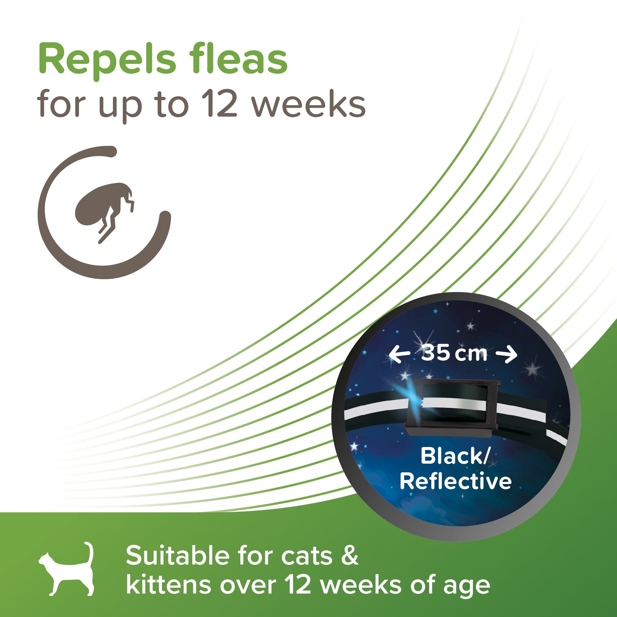 Beaphar VETOpure Reflective Collar For Cats Plant-Based Protection Repels Fleas