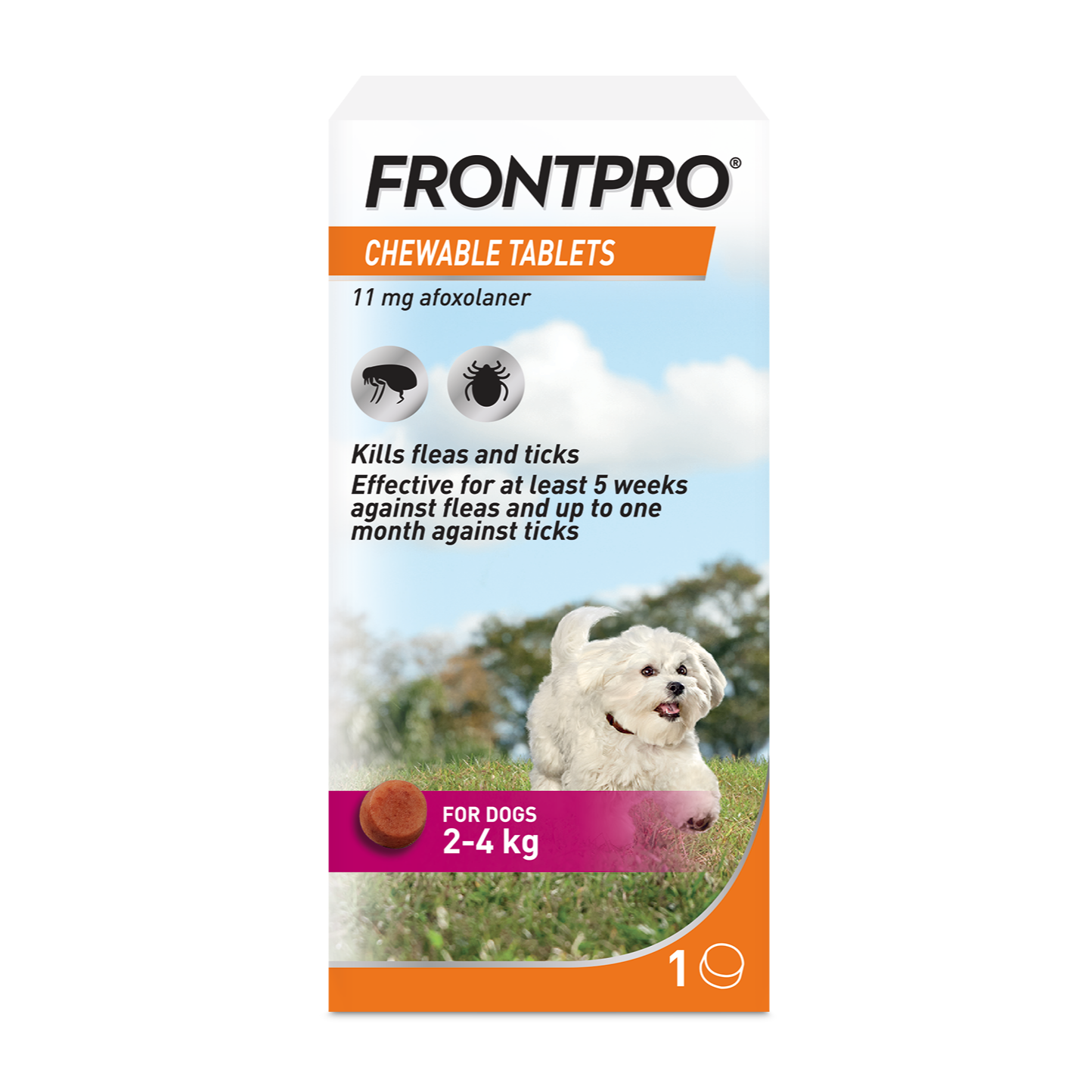 FRONTPRO® Chewable Tablets Flea & Tick Treatment for Dogs 1 Tablet
