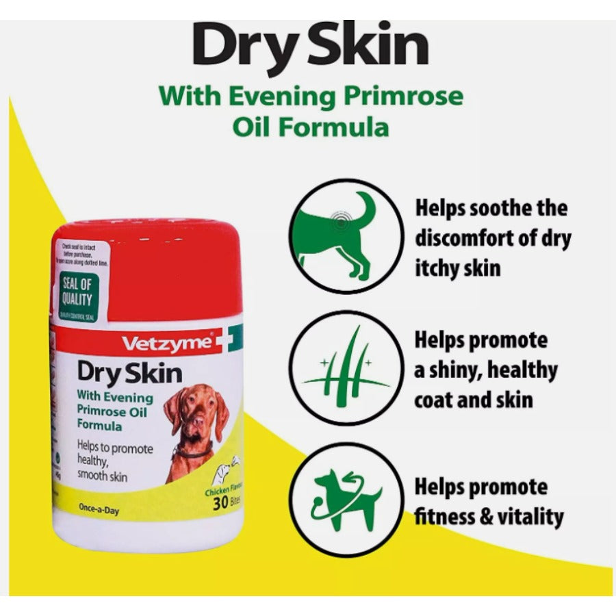 Vetzyme Dry Skin Tablets - 30 Tablets