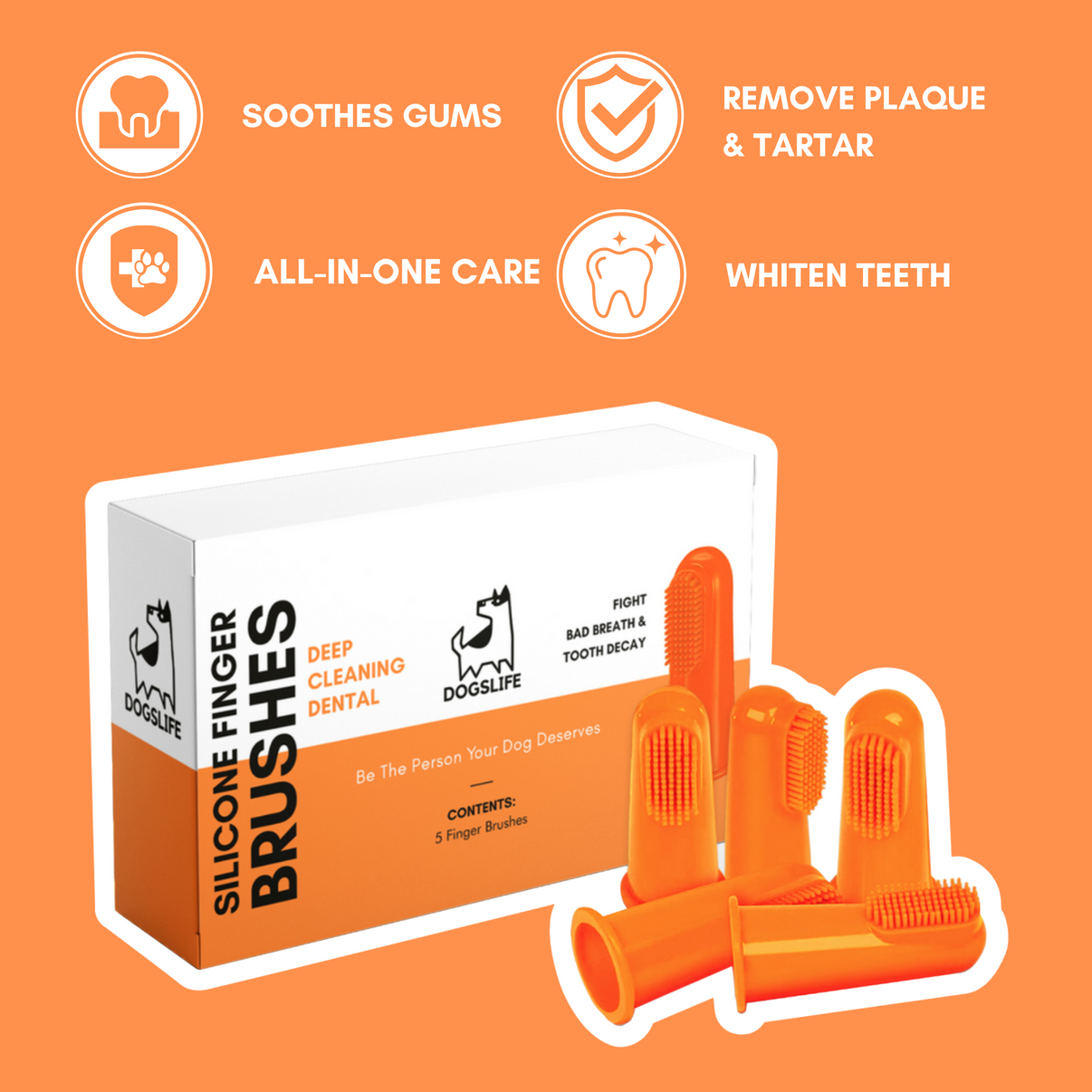 Our Dogs Life Deep Cleaning Dental Silicone Finger Brushes