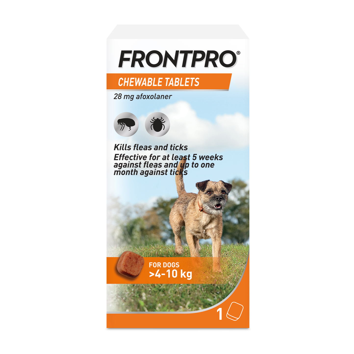 FRONTPRO® Chewable Tablets Flea & Tick Treatment for Dogs 1 Tablet