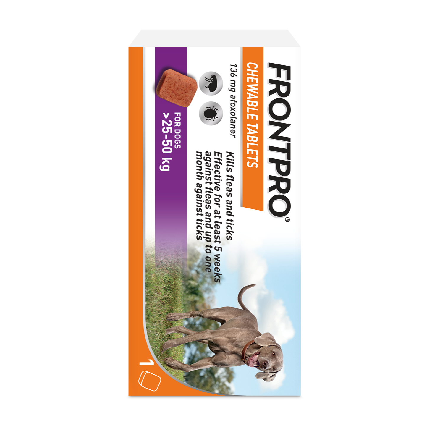 FRONTPRO® Chewable Tablets Flea & Tick Treatment for Dogs 1 Tablet