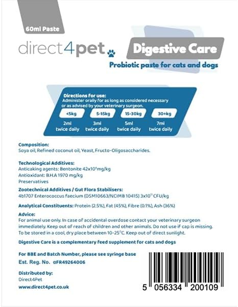 Direct4Pet Digestive Care Paste For Dogs & Cats With Digestive Issues